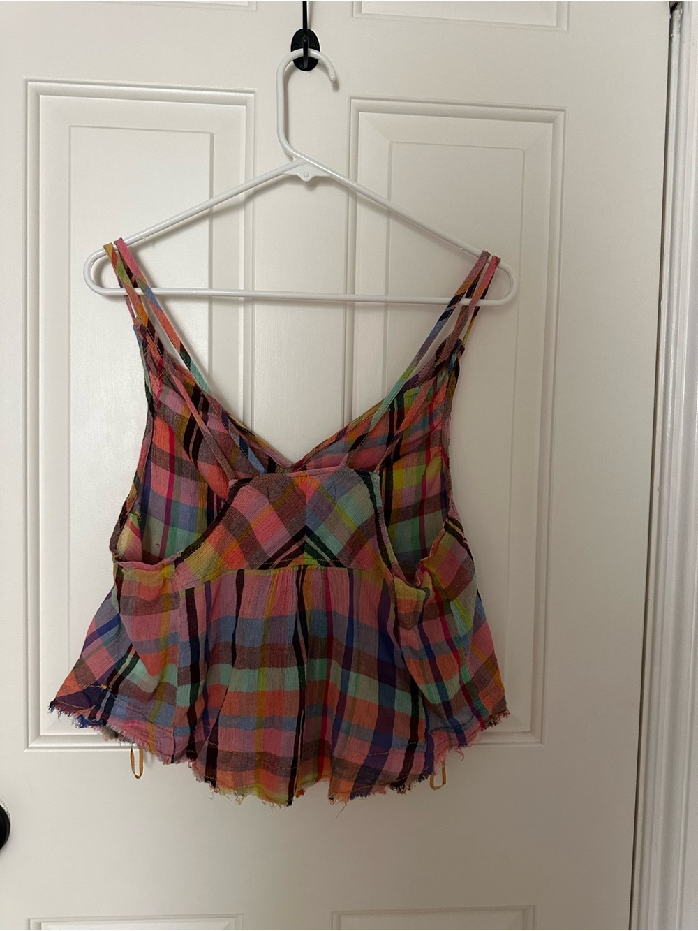 Free People- We The Free Multicolor Plaid V-Neck Camisole - Picture 2 of 3